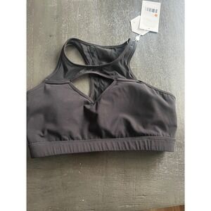 Buffbunny Collection Ambrosia Sports Bra Onyx Black Nubre High Neck Large NWT